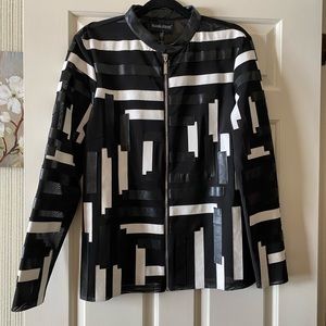 Frank Lyman mesh and pleather jacket size L